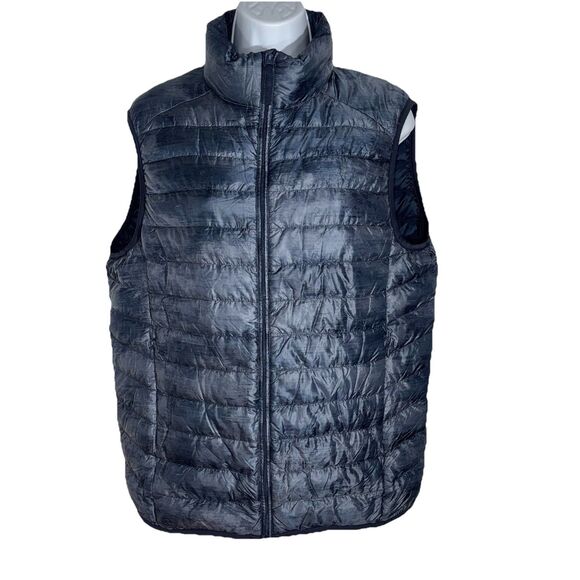 Uniqlo Down Puffer Vest Navy Blue Pockets Packable Light Women Medium - Picture 1 of 10